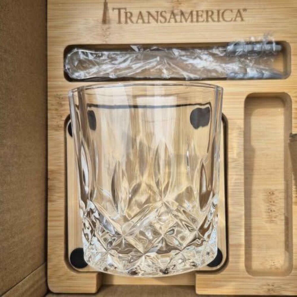 Collins Whiskey Set with Bamboo Base - New